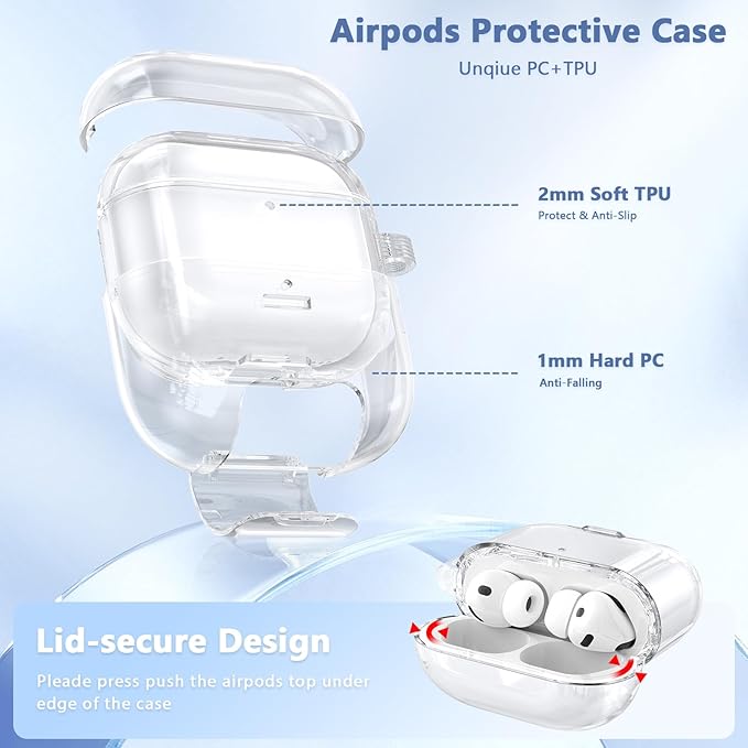Case for Airpods iPods Pro 3 Case 2025 with Phone Stand for Women-VISOOM Clear Air Pod iPod Pro3 Cases Cover Cute Girly Airpods Case Pro3 Bling Glitter AirPods Pro3 Cases Hard Shell with Keychain