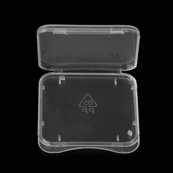 SD Card Holder, WOVTE Plastic SD MMC SDHC PRO Duo Memory Card case Holder Jewelery Case Transparent White Pack of 20