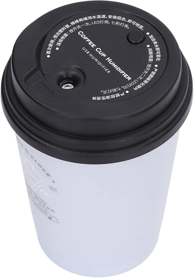 Coffee Cup Humidifier, Compact Lightweight Desktop Humidifier, for Bedroom Travel Office Home Use, Quiet Personal Air Moisturizer