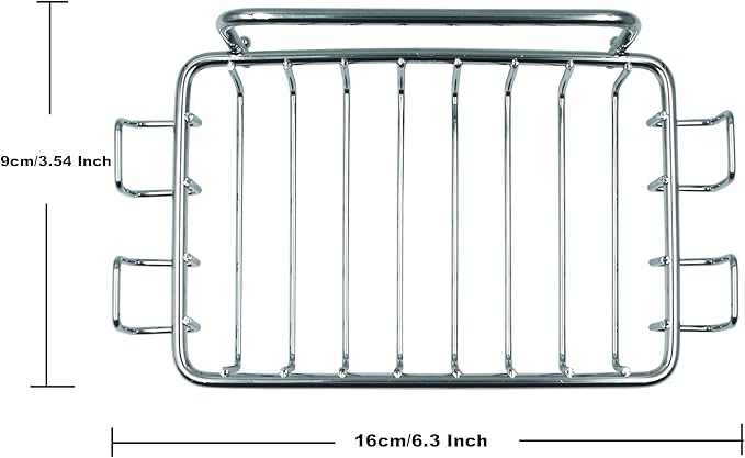 2 Pack Soap Dish for Shower Wall, Stainless Steel Soap Holder with 4 Hocks for Bathroom (Silver)