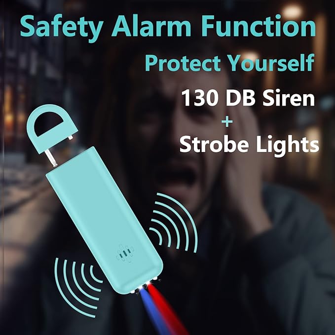 3-in-1 Personal Safety Alarm with Apple Find My - 130dB Emergency Siren, LED Strobe Flashlight, GPS Tracker Keychain for Women, Kids, Seniors - Real-Time Location, Anti-Loss, iOS Only