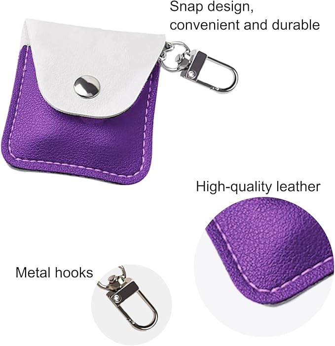 Leather Ring Holder Keychain for Gym, Portable Jewelry Travel Ring Keeper Case for Wedding ring and Necklaces