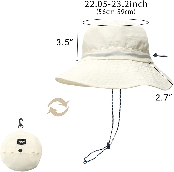 PFFY Packable Sun Bucket Hat for Men Women Outdoor UV Protection Sun Hats Waterproof Lightweight Hiking Outdoor Cap