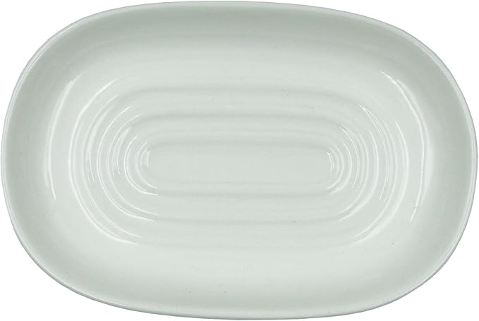 Ceramic Soap Dish,Oval Shaped Soap Holder, Sponge Holder,Jewelry Holder, for Bathroom,Kitchen Sink (White)