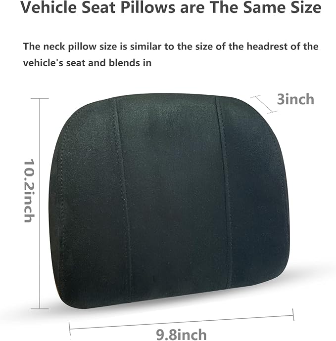 Forbell Premium Memory Foam Car Neck Pillow with Washable Cover - Provides Comfortable Neck Support for Driving and Travel 1pc(Black) | Slow Rebound Memory Foam, Suedette Fabric