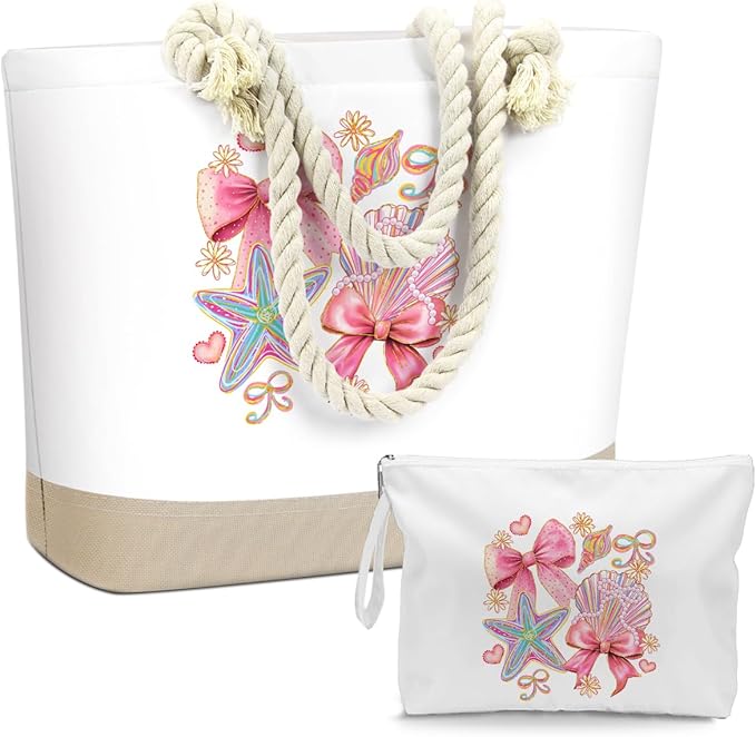 BELLOWDEER Beach Bags for Women, Wet Bag Cosmetic Bag for Beach Toiletries, Summer Travel Essentials, Gifts for Women