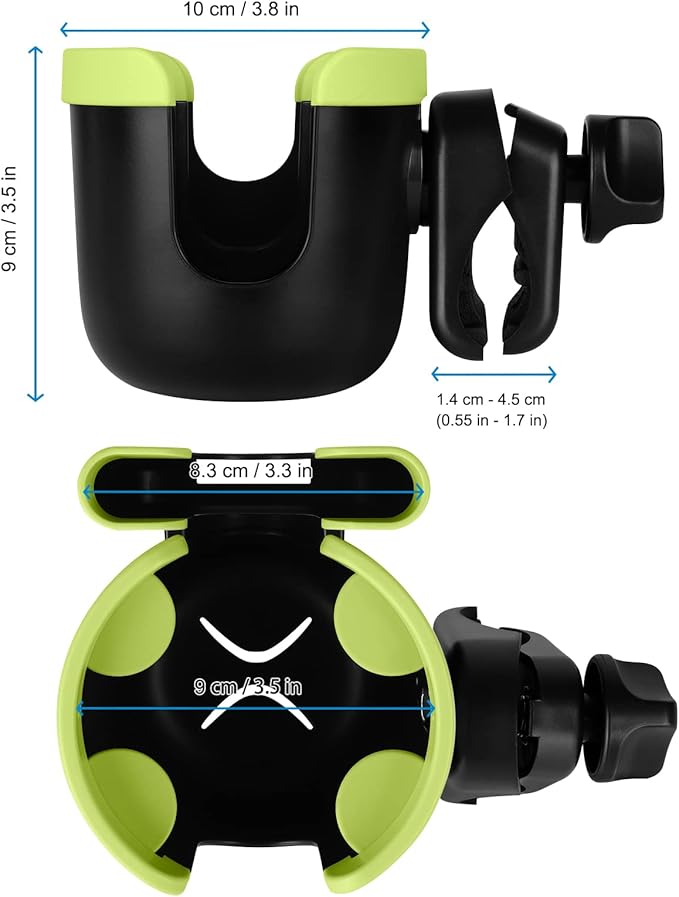 Accmor Stroller Cup Holder with Phone Holder, Bike Cup Holder, Universal Cup Holder for Uppababy Nuna Doona Strollers, 2-in-1 Cup Holder for Walker, Wheelchair, Scooter