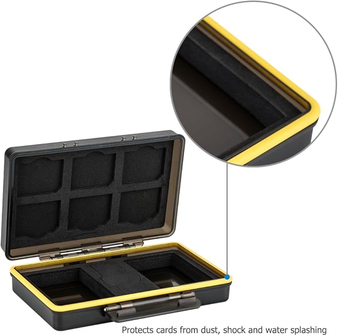 Sony NP-FZ100 NP-FW50 Battery SD Memory Card Case Holder for 6 SD 2 Battery, Water-Resistant & Shockproof, Camera Battery Storage Organizer Box for Sony A9 III III A7RIV A7RIII A7III A7SIII A1 A7M5