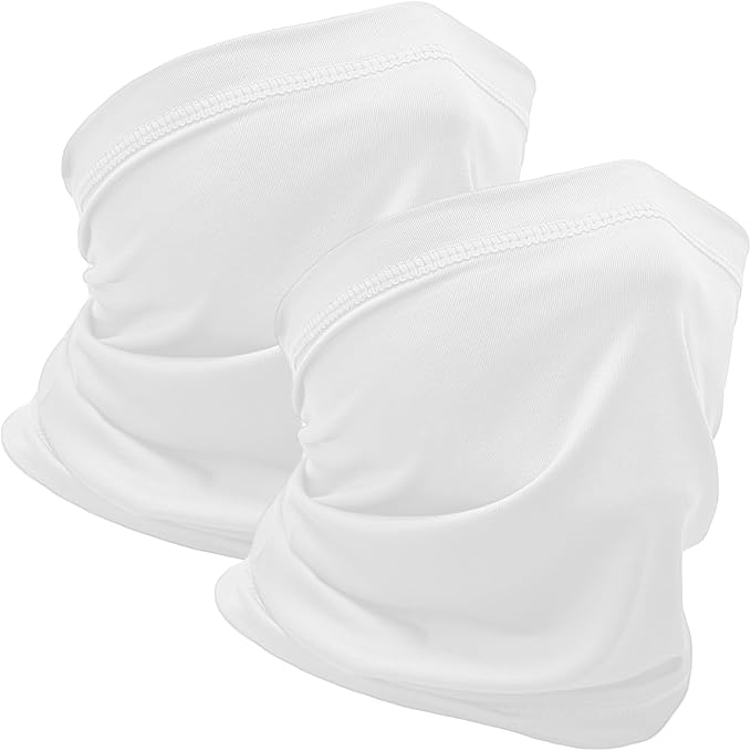 WOXVM 2 Packs Neck Gaiter Face Mask Scarf Gator Sun Cooling Balaclava Bandana Cover UV Protection Headwear for Men Women