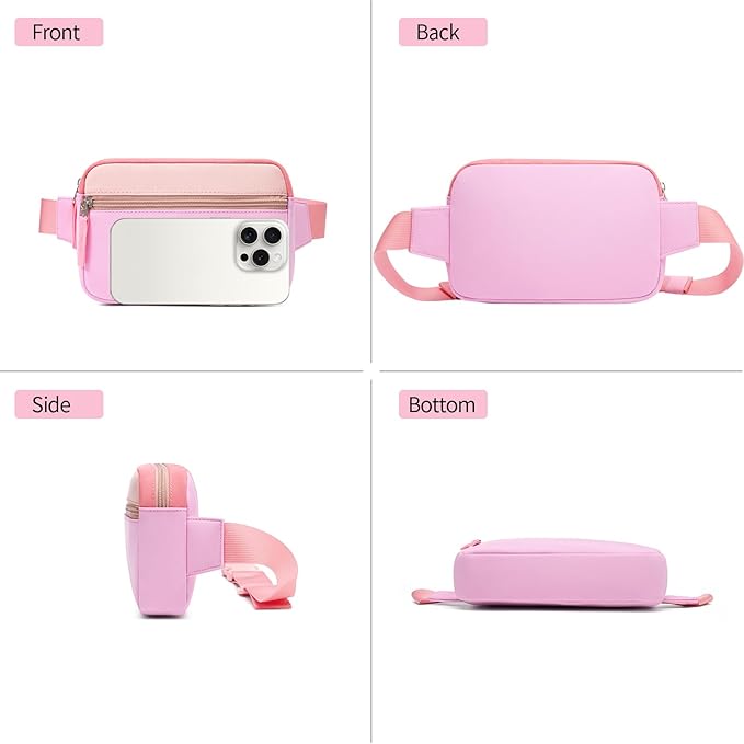 Fanny Pack Birthday Graduation Gifts for 7 8 9 10 11 12 13 Year Old Teen Girls Her Kids, Preppy Cute Trendy Stuff Colorblock Crossbody Bag Adjustable Belt Bags for Travel Essentials