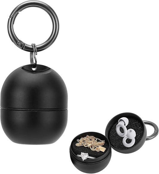 Jewelry Ring Holder Keychain,Portable Travel Sports Ring Keeper Case,Mini Small Versatile Carrying Display Storage Organizer Box With Key Chain