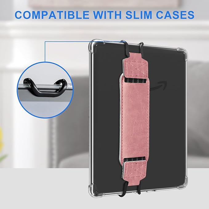 HoYiXi Universal Soft Hand Strap for 6-7 Inch eReader Tablet, Compatible with Kobo/Pocketbook/Tolino/Paperwhite/Nook, 6-7 Inch Tablet, Pink