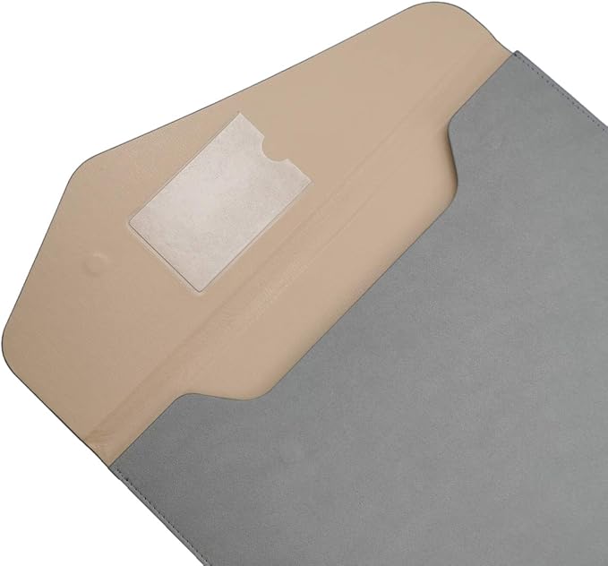 PU Leather A4 File Folder Document Holder Waterproof Portfolio Envelope Folder Case with Invisible Magnetic Closure Gray