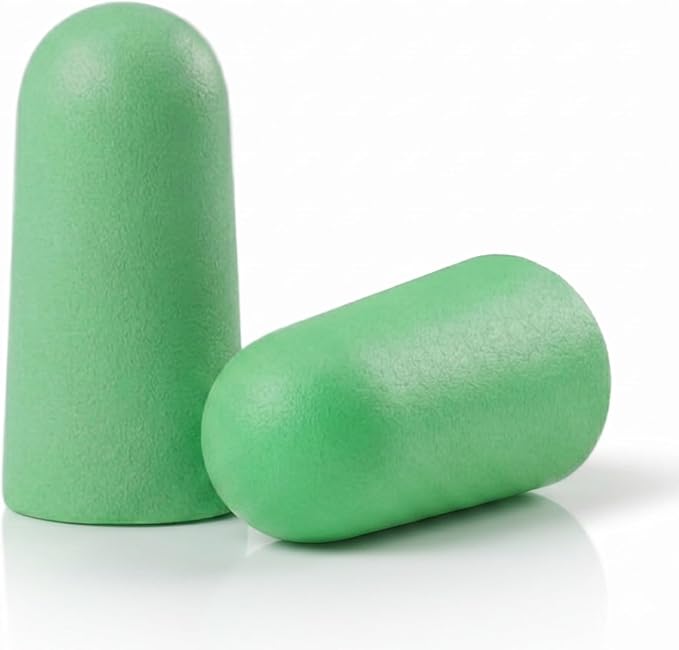 Soft Foam Earplugs, 33 dB NRR, (6 Pair 12 Ear Plugs) Maximum Protection for Sleeping; Silence Snoring, Airplanes, Airports, Power Tools, Phone Conversations, Loud Work Environments (Green)