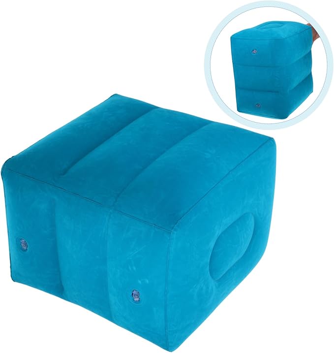 Gadpiparty Airplane Foot Rest Pillow Inflatable Leg Pillow Travel Essential Soft PVC Material Multi-use Footrest