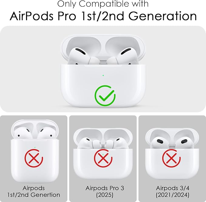 (with Lock) Clear Case Compatible for Cute Apple Airpods Pro 1/2 Cases Women, VISOOM TPU Transparency Air pods Pro 1st 2nd Generation Earbuds Case Bling Keychain for Airpod iPod Pro2/1