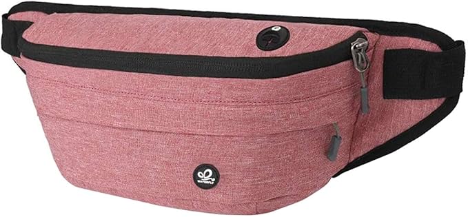 WATERFLY Running Belt Fanny Pack: Runner Marathon Jogging Waist Pack Sport Workout Exercise Fitness Phone Holder Belt for Men Women Jogger Slim Waistband Black