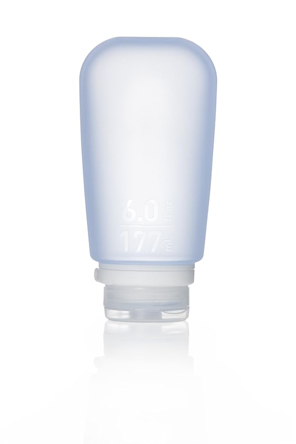 humangear GoToob+ (XL) | Refillable Silicone Travel Bottle | Locking Lid | Food-Safe Material | Blue, XL (6 fl.oz.; 177ml)