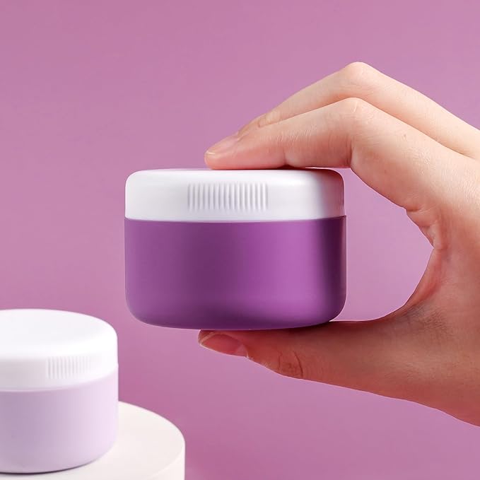 kuangre Travel Containers for Toiletries, Silicone Cream Jars BPA-Free, Leak-proof 1.35oz Travel Size Containers, Portable Size Silicone Jars with Lid for Cosmetic Face Hand Body Cream (4 Pack)