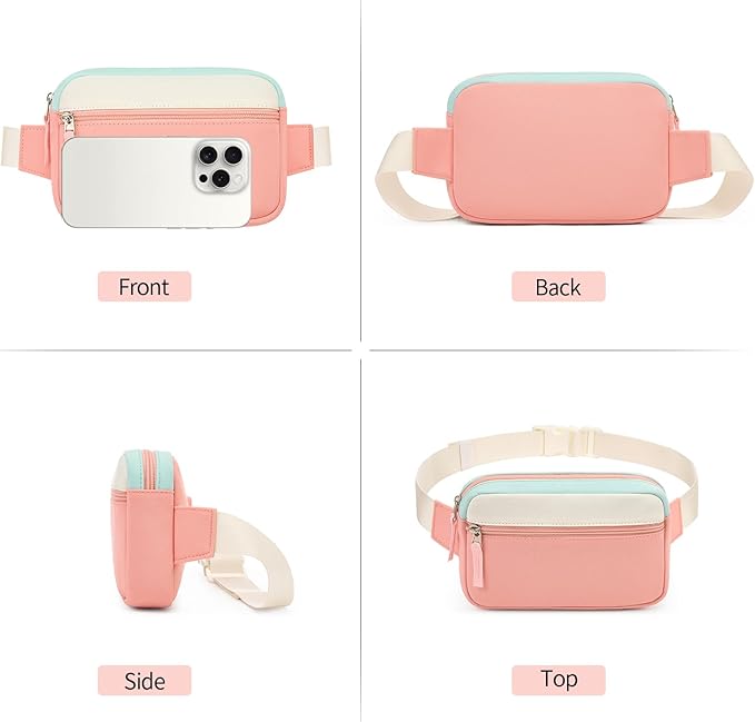 Fanny Pack Birthday Graduation Gifts for 7 8 9 10 11 12 13 Year Old Teen Girls Her Kids, Preppy Cute Trendy Stuff Colorblock Crossbody Bag Adjustable Belt Bags for Travel Essentials
