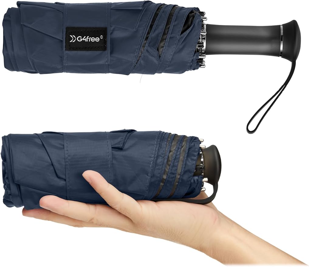 G4Free 46 Inch Mini Lightweight Travel Umbrella, Portable Super Slim Pocket Umbrella, Extendable Built-in Handle, UPF 50+ UV Protection, Compact size for Backpack & Purse