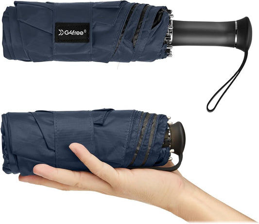 G4Free 46 Inch Mini Lightweight Travel Umbrella, Portable Super Slim Pocket Umbrella, Extendable Built-in Handle, UPF 50+ UV Protection, Compact size for Backpack & Purse