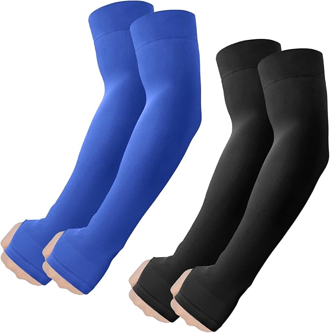 ROXUN Arm Sleeves with Thumb Hole, Cooling UV Sun Protection Compression Tattoo Cover Up for Men/Women