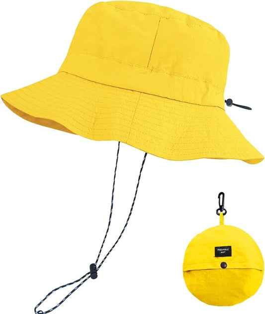 PFFY Packable Sun Bucket Hat for Men Women Outdoor UV Protection Sun Hats Waterproof Lightweight Hiking Outdoor Cap