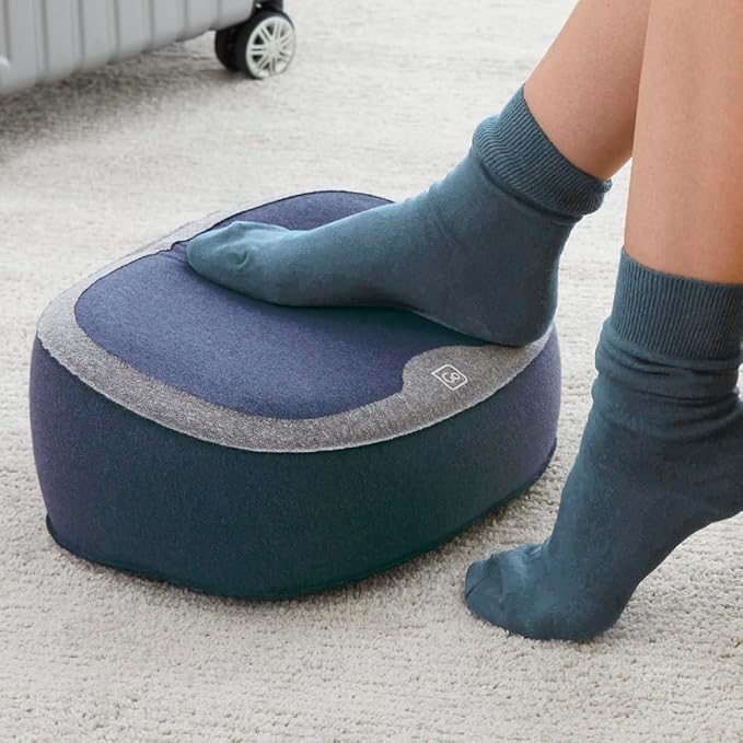 Go Travel Fusion Foot Rest, Soft Foam Inflatable Foot Rest, Home, Office, and Travel Essentials, Blue
