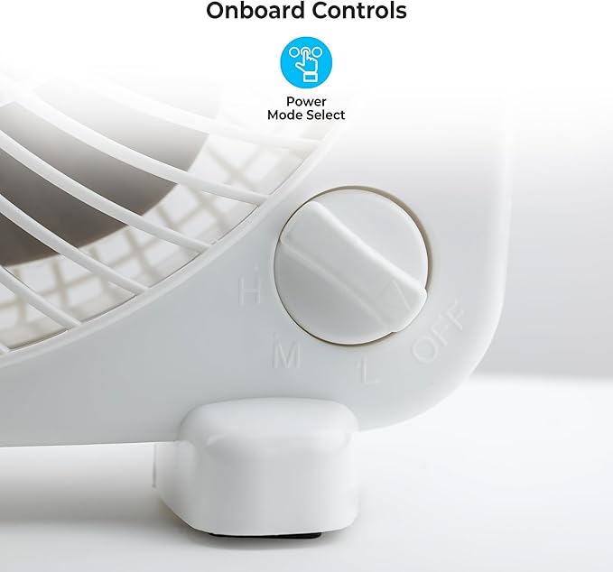 Comfort Zone Box Fan, 9 inch Portable Desk fan, Quiet 3 Speed Mini Fan for Bedroom, Electric Bedside Table Fan, White