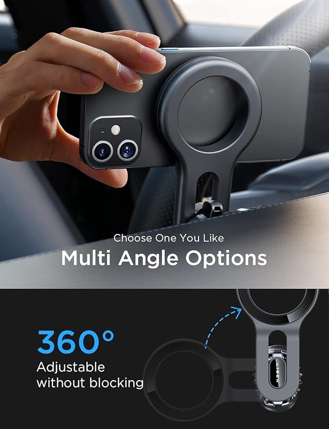 LISEN for MagSafe Car Mount, 2026 Magnetic Phone Holders for Car Air Vent Phone Mount [Ultra-Magnetic] Hands Free Cell Phone Holder Car Accessories for Men Women fit iPhone 17 16 15 14 13 Pro-Blue