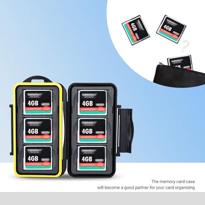 6 Slots CF Card Holder, CF Card Case, Professional Water-Resistant Anti-Shock CF Card Protector Storage for Canon 400D 350D 50D 40D 30D 7D Mark II 7D 5DS R 5D Mark IV III II 1D Mark II Nikon D810 D800