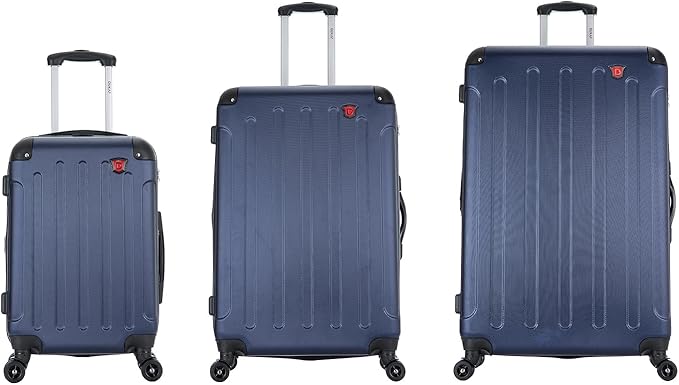 DUKAP INTELY Hardside Luggage Set with Spinner Wheel | Spacious Travel Suitcases with TSA Lock and Ergonomic GEL Handle | 3 Piece Set (20"/28"/32") | Blue