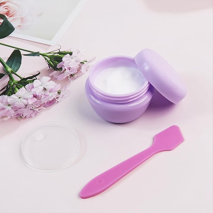 6 Pcs 20ml Small Travel Containers - Convenient Travel Size Containers for Toiletries, Creams, Lotion, Essential Compact Size for Traveling (Includes 2 Small Spoons)