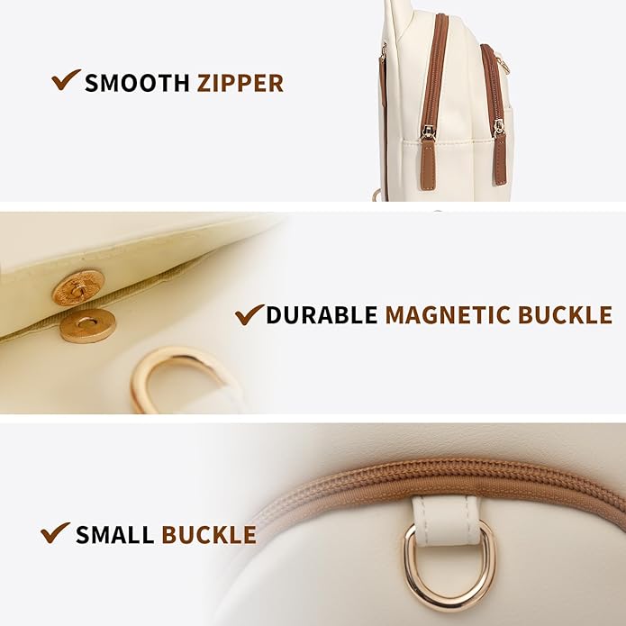 OSOCE Crossbody Bags for Women Sling Bag Anti Theft PU Leather Travel Chest Purse Small Adjustable Strap Fits Large Phone