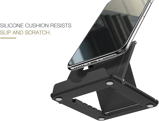 MoKo Phone/Tablet Stand, Foldable Tablet Holder Compatible with iPhone 17/17 Air/17 Pro/17 Pro Max, iPhone 16/Pro/Pro Max/Plus, iPhone 15/Pro/Pro Max/Plus, iPhone 14/Pro/Pro Max/Plus, Black