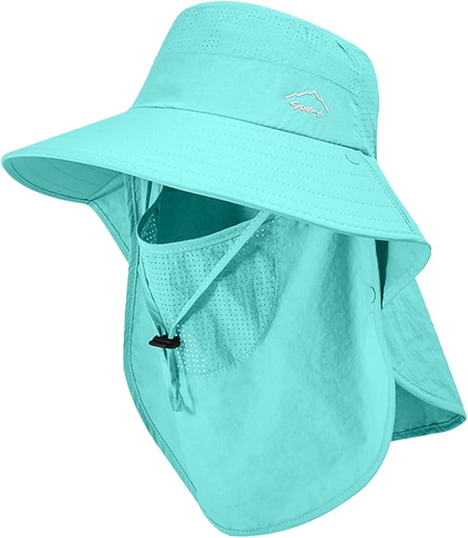 Sun Hat for Men Women with Neck Flap,UPF 50+ UV Protective Hiking Fishing Hats,Wide Brim Sun Hat for Women&Men