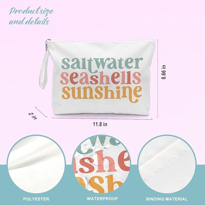 BELLOWDEER Beach Bags for Women, Wet Bag Cosmetic Bag for Beach Toiletries, Summer Travel Essentials, Gifts for Women