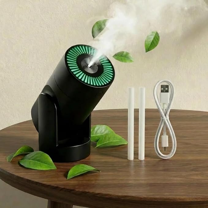 Portable Mini Humidifier with 2 Mist Modes, 220ml Cool Mist Rotation Humidifiers with Colorful Night Light, Quiet Operation, USB Personal Desktop Humidifier for Bedroom, Office, Travel, Car, Black