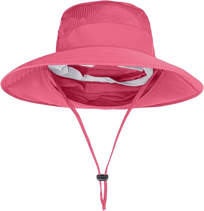 Sun Hats for Men Women Fishing Hat UPF 50+ Breathable Wide Brim Bucket Hats Summer UV Protection Safari Hat with Neck Flap