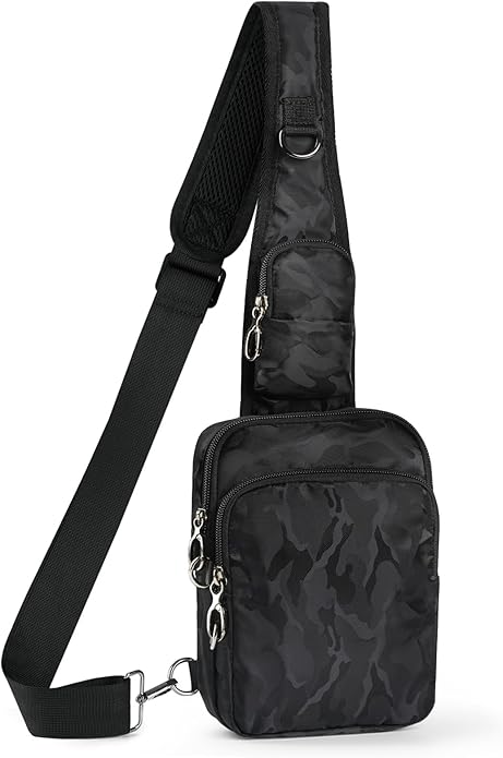 BROADREAM Sling Bag, Crossbody Bag with Anti-Theft Lock Zipper, RFID Blocking & Water Resistant for Travel Work Sport