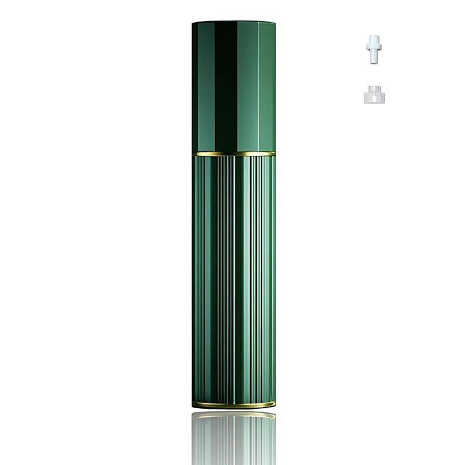 Perfume Travel Refillable Bottle Cologne Portable Atomizer Fragrance Scent Sprayer Pump Fill from Bottom Mini Pocket Size 5ml for Travel Essentials & Best Gift (Green)