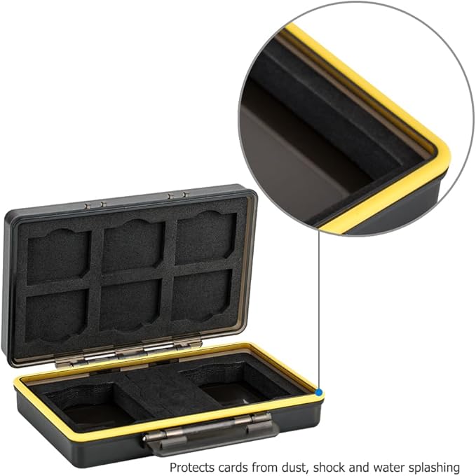 Fujifilm NP-W126 NP-W126S Camera Battery Memory Card Storage Case Holder for 6 SD Card + 2 Slots Battery, Fuji Camera Battery Box on X100VI X-T3 X-T30 X-T100 X100F X-A10 X-Pro2 X-Pro1 X-T2 X-T1 X-T20