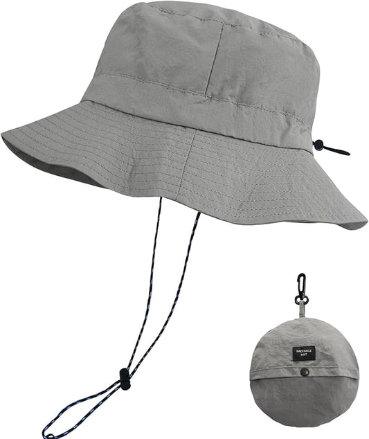 PFFY Packable Sun Bucket Hat for Men Women Outdoor UV Protection Sun Hats Waterproof Lightweight Hiking Outdoor Cap