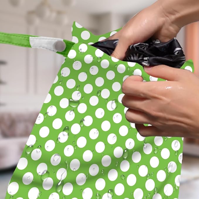 Polka Dot & Strawberry Wet Bag, 3 Pack, Washable Reusable Wet Dry Bag for Swimsuit, Dirty Clothes Diaper Travel Pool Gym Party Camping Toiletries Travel Beach Essentials, Strawberry Lover Gifts