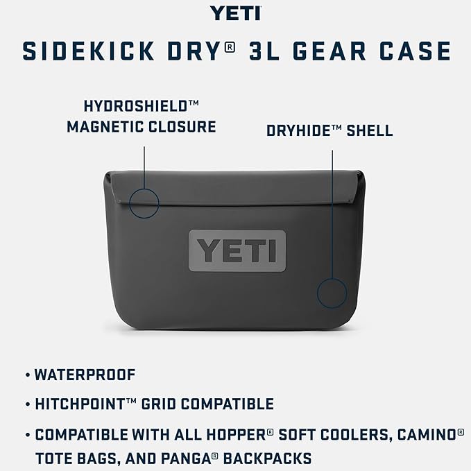 YETI Sidekick Dry 3L Gear Case, Charcoal