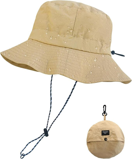 PFFY Packable Sun Bucket Hat for Men Women Outdoor UV Protection Sun Hats Waterproof Lightweight Hiking Outdoor Cap