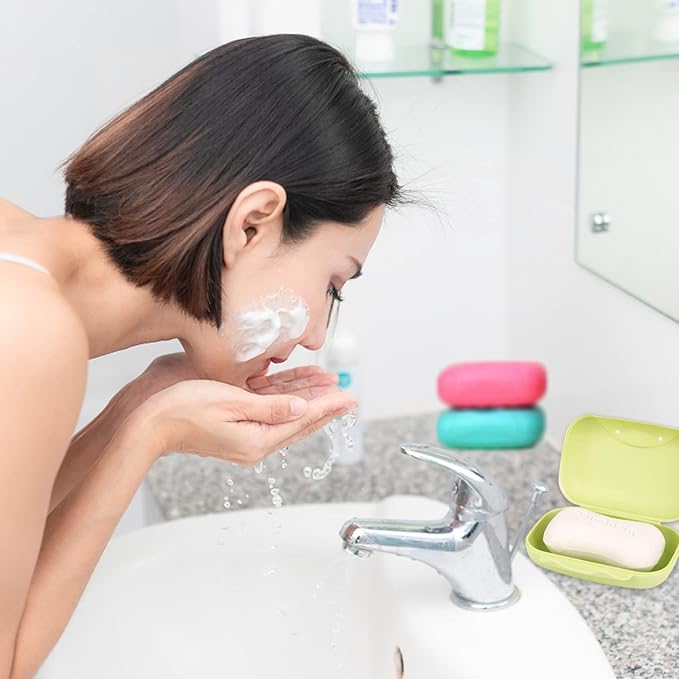 10 PCS Soap Box Holder,Plastic Travel Soap Dish,Portable Leak Proof Soap Case Container for Bathroom,Camping,Gym,Business Trip,10 Colors