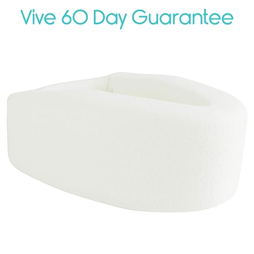 Vive Cervical Collar Neck Brace for Neck Pain and Support for Women & Men - Soft Foam Brace for Pain Relief - Comfortable Corrector Wrap for Posture, Sleeping, Radiculopathy, & Spine (White, 3 inch)