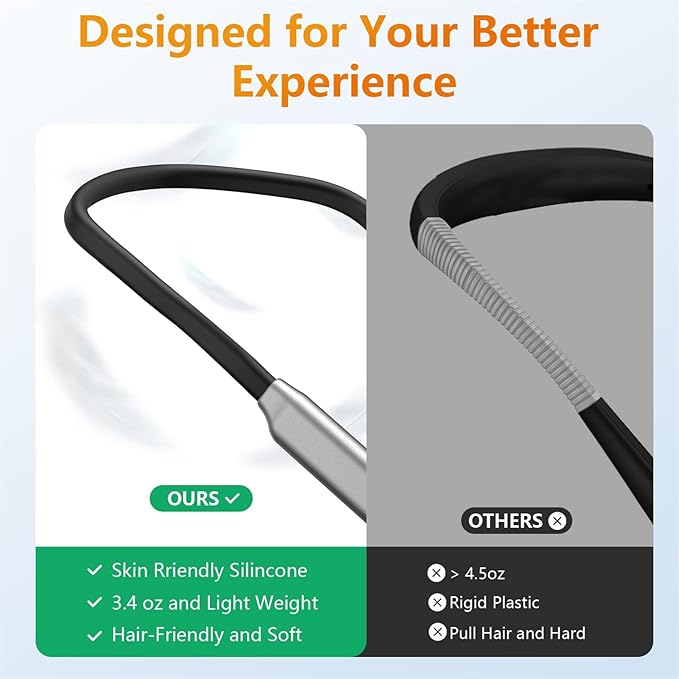 Book Light LED Neck Reading Light,Bendable Rechargeable Book Light for Reading in Bed,Eye Friendly - 3 Colors & 3 Brightness Levels Perfect for Bookworms Kids Crafts Knitting Travel (Gray)